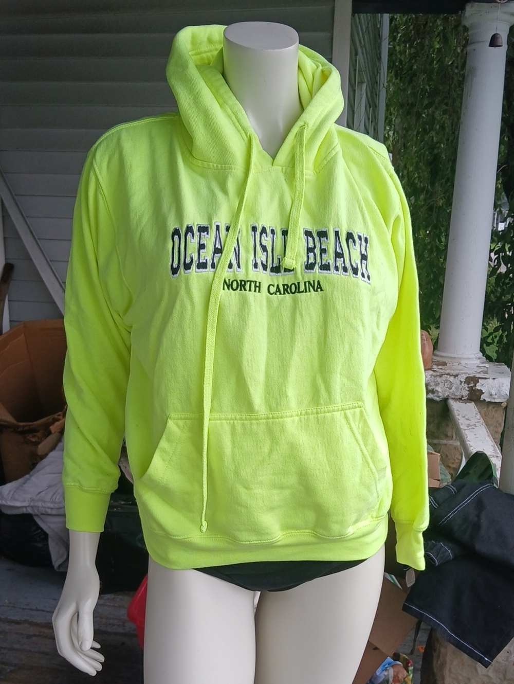 GUC Ocean Isle Beach Neon Green Hoodie size small